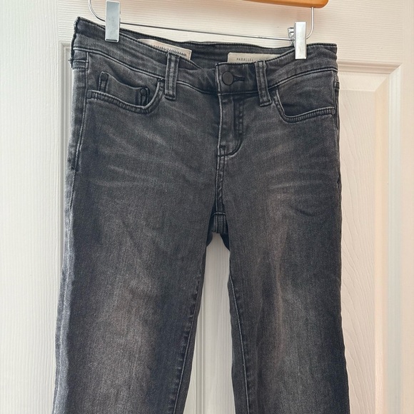 Pilcro and the Letterpress Anthropologie black parallel raw hem Jean size 26 - Picture 7 of 16